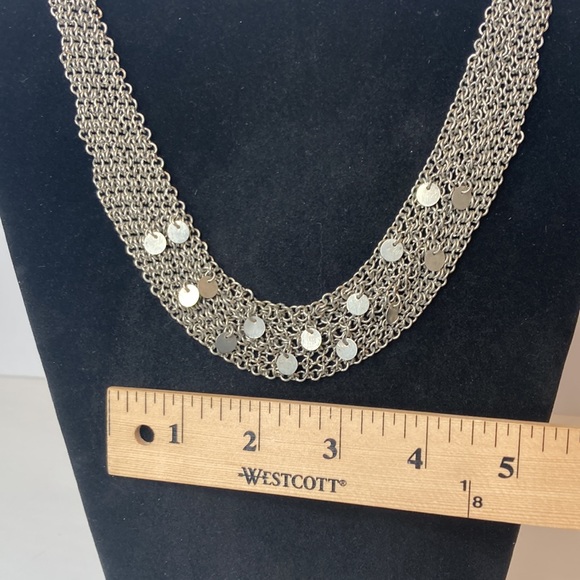 20" Silver Toned Multi Strand Chain Necklace - Picture 7 of 10